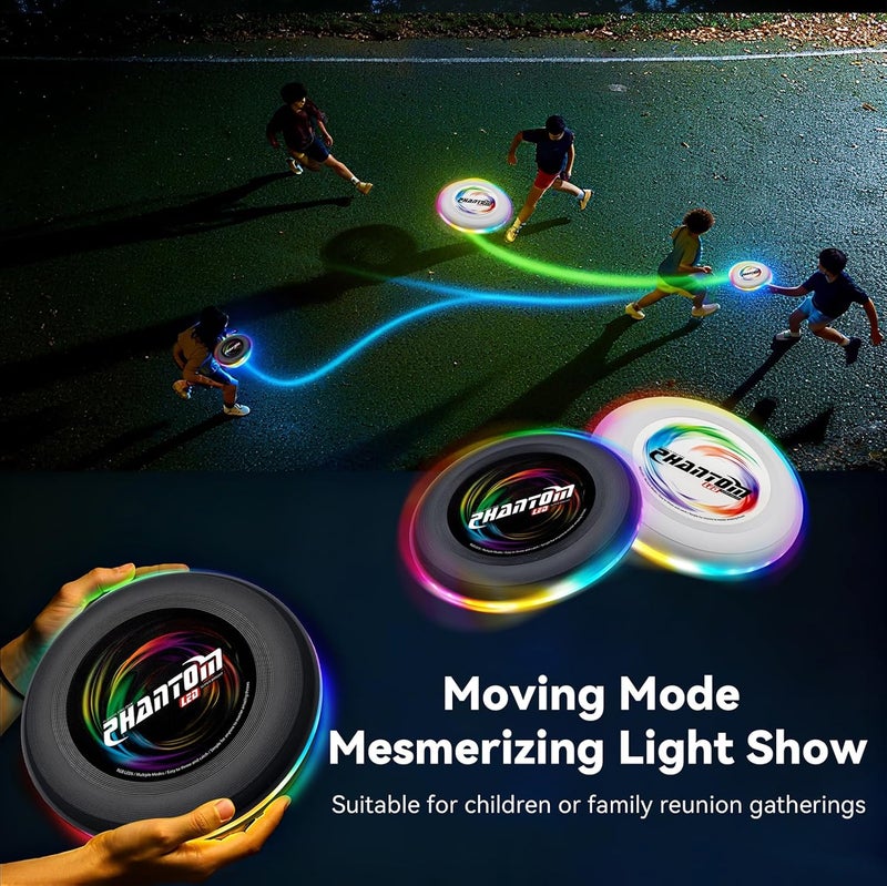 BAOMWSL Light Up Flying Disc - 16 Million Colors RGB or 50 LEDs, Ultra Bright, 13 Light Modes, Rechargeable, Waterproof, Christmas Stocking Stuffers Gift, Camping Toy for Kid/Teen/Adult, 175g - Image 4